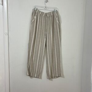 Briggs Pants Linen Blend Coastal Pockets Boho Pull-on Lagenlook Relaxed Women XL